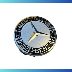 MERCEDES BENZ 75MM Black Wheel Center Hub Cap AMG Wreath MB